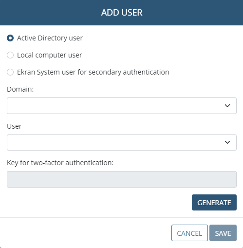 ADD USER pop-up ONLY