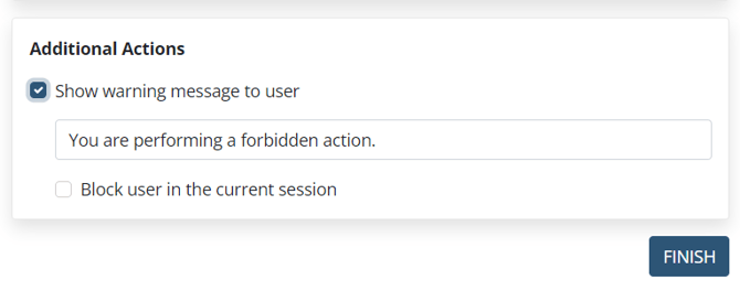 Add Rule page - ADDIT ACTIONS section