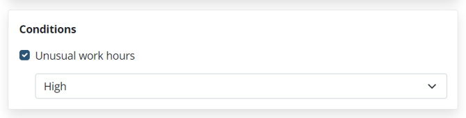 Add Rule page - CONDITIONS section