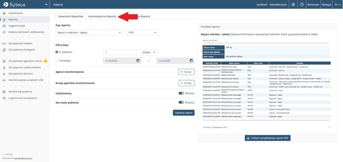 Syteca-AutomatyczneRaporty