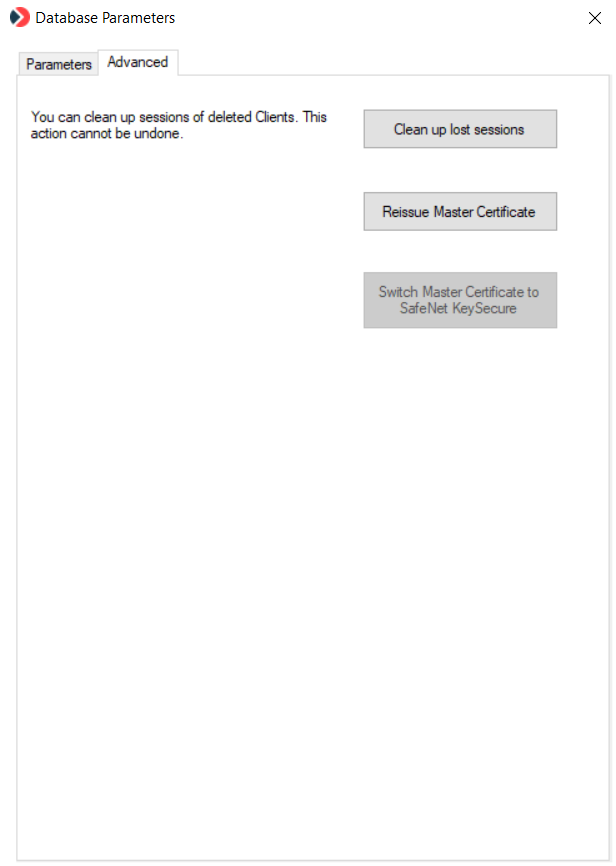 DbSetupTollUI -  tab2 (Advanced)