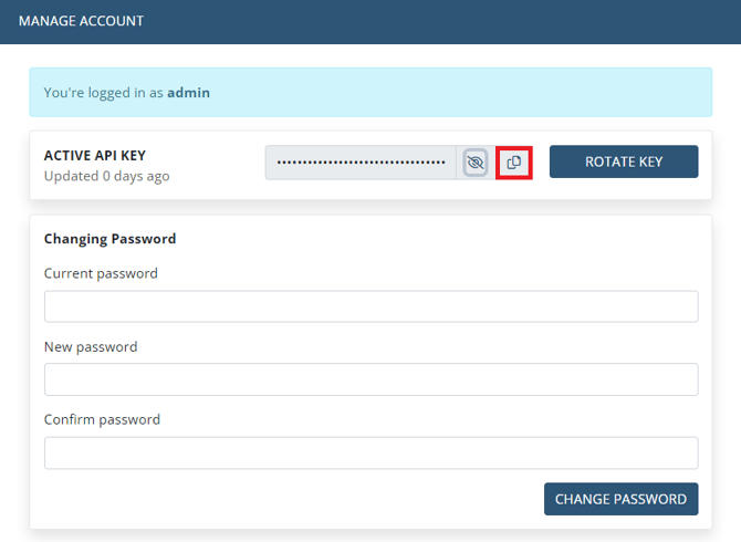 MANAGE ACCOUNT page (ANNOT)