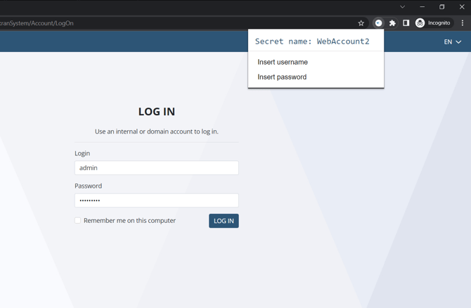 Web account browser EXTENSION